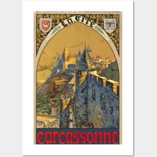 Carcassone, France  - Vintage French Railway Travel Poster Posters and Art